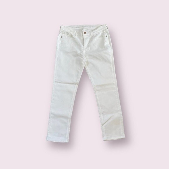 Old Navy Denim - Old Navy White Cotton Boyfriend Straight Jeans Women Size 8 27" Inseam EXcellent